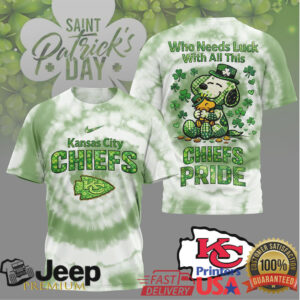 Kansas City Chiefs St. Patrick's Day Snoopy Pride Green T Shirt