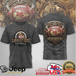 Kansas City Chiefs Steampunk Gear & Football Mechanical Logo T Shirt Kansas City Chiefs Steampunk Gear & Football Mechanical Logo T Shirt