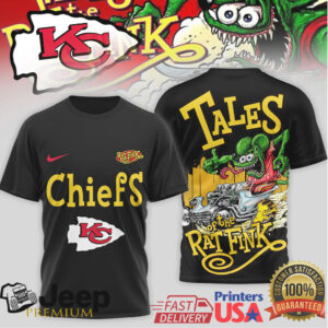 Kansas City Chiefs Tales of the Rat Fink Gasser Style NFL Graphic T Shirt