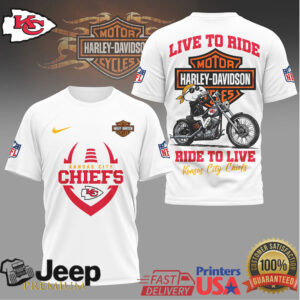 Kansas City Chiefs x Harley Davidson “Ride to Live” NFL Graphic T Shirt