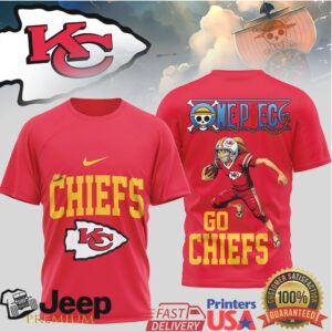 Kansas City Chiefs x One Piece Luffy NFL Super Bowl Anime T Shirt