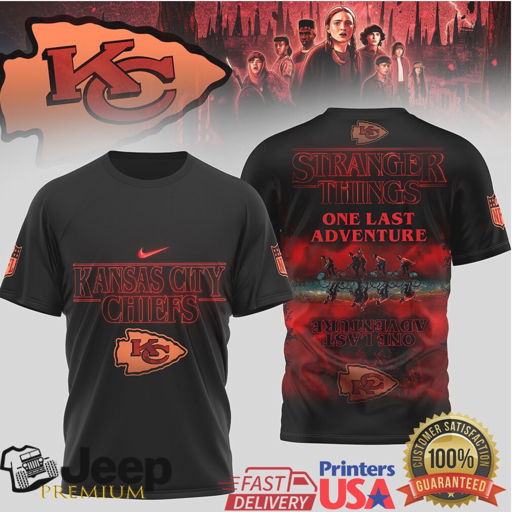 Kansas City Chiefs x Stranger Things One Last Adventure Graphic T shirt Kansas City Chiefs x Stranger Things One Last Adventure Graphic T shirt
