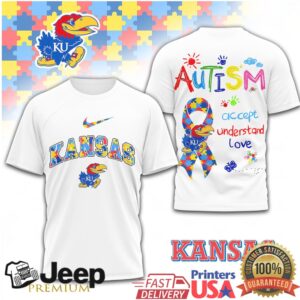 Kansas Jayhawks Autism Awareness T Shirt Puzzle Piece Graphic T Shirt