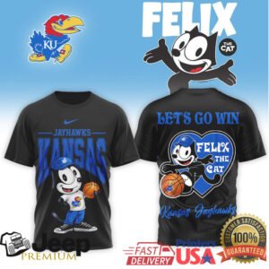 Kansas Jayhawks x Felix The Cat “Let’s Go Win” T Shirt Kansas Jayhawks x Felix The Cat “Let’s Go Win” T Shirt