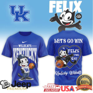 Kentucky Wildcats x Felix The Cat Basketball Heart T Shirt Kentucky Wildcats x Felix The Cat Basketball Heart T Shirt