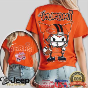 Kuromi x Chicago Bears Football Fan Graphic T Shirt Kuromi x Chicago Bears Football Fan Graphic T Shirt