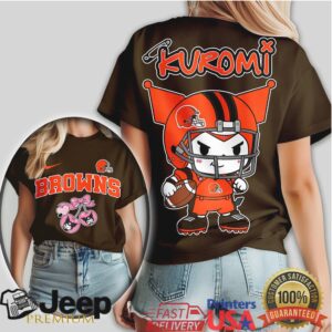 Kuromi x Cleveland Browns Football Mascot T Shirt Kuromi x Cleveland Browns Football Mascot T Shirt