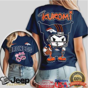 Kuromi x Denver Broncos Football Character Apparel T Shirt Kuromi x Denver Broncos Football Character Apparel T Shirt