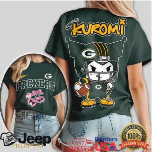 Kuromi x Green Bay Packers Football Mascot T Shirt Kuromi x Green Bay Packers Football Mascot T Shirt