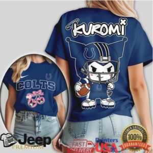 Kuromi x Indianapolis Colts Football Fan Graphic T Shirt Kuromi x Indianapolis Colts Football Fan Graphic T Shirt