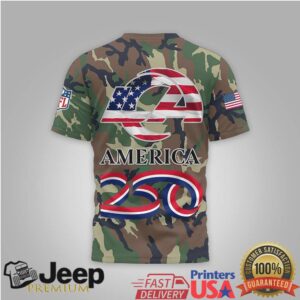 LA Rams NFL Camo T Shirt We The People 250 Years American Flag LA Rams NFL Camo T Shirt We The People 250 Years American Flag