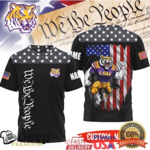 LSU Tigers Custom Name We The People Patriotic American Flag T Shirt
