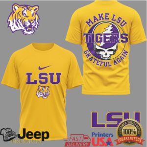 LSU Tigers Make LSU Grateful Again Purple and Gold Deadhead T Shirt LSU Tigers Make LSU Grateful Again Purple and Gold Deadhead T Shirt