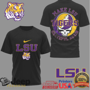 LSU Tigers Make LSU Grateful Again Purple and Gold Deadhead T Shirt