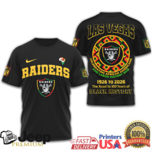 Las Vegas Raiders Black History 1926 2026 Centenary Tribute Tee
