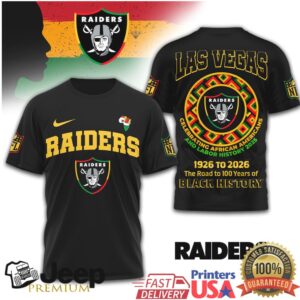 Las Vegas Raiders Black History 1926 2026 Centenary Tribute Tee