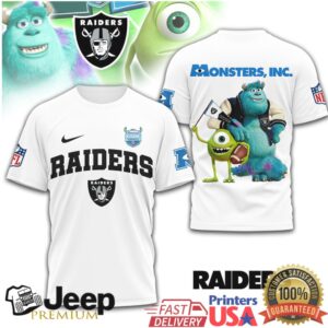 Las Vegas Raiders Monsters Inc Mike & Sulley NFL Football T Shirt