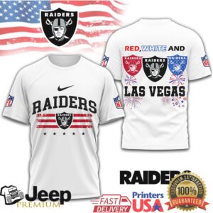 Las Vegas Raiders Patriotic American Flag Fireworks Pride T Shirt