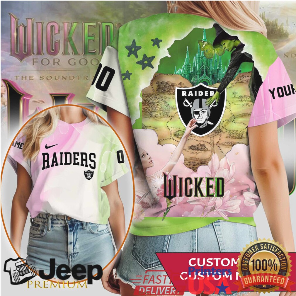 Las Vegas Raiders Wicked Musical Theme Custom Number Shirt Las Vegas Raiders Wicked Musical Theme Custom Number Shirt