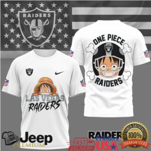 Las Vegas Raiders x One Piece Luffy Helmet Mashup Graphic T Shirt
