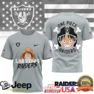 Las Vegas Raiders x One Piece Luffy Helmet Mashup Graphic T Shirt