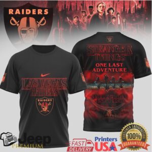 Las Vegas Raiders x Stranger Things One Last Adventure T Shirt (Style A)