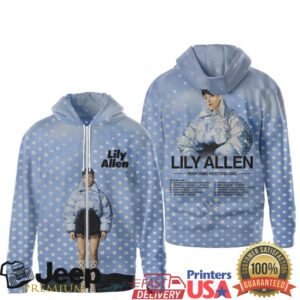 Lily Allen Performs West End Girl Polka Dot Blue Concert Merchandise T shirt