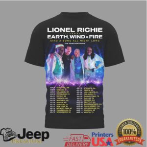 Lionel Richie & Earth, Wind & Fire Sing A Song All Night Long Tour T Shirt