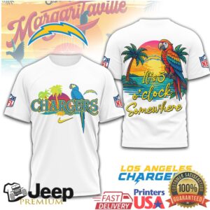 Los Angeles Chargers NFL Beach Sunset It's 5 O'Clock Somewhere Shirt