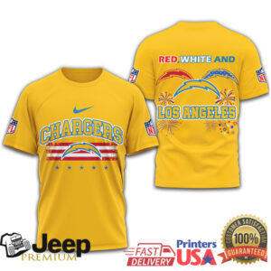 Los Angeles Chargers Patriotic Stars and Stripes July 4th T Shirt