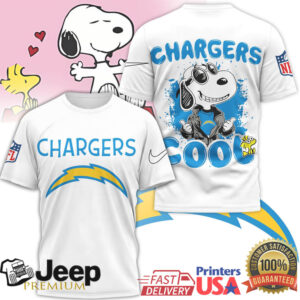 Los Angeles Chargers Snoopy Joe Cool NFL Graphic T Shirt