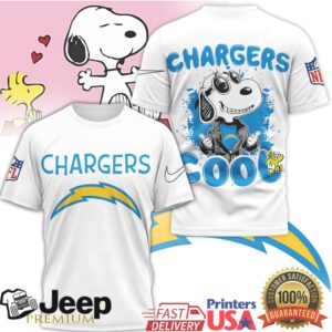 Los Angeles Chargers Snoopy Joe Cool NFL Graphic T Shirt