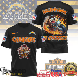 Los Angeles Chargers x Harley Davidson Taz Biker T Shirt Los Angeles Chargers x Harley Davidson Taz Biker T Shirt