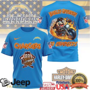 Los Angeles Chargers x Harley Davidson Taz Biker T Shirt