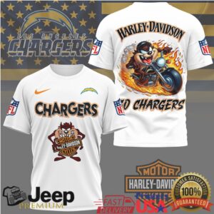 Los Angeles Chargers x Harley Davidson Taz Biker T Shirt