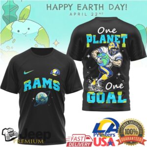 Los Angeles Rams Earth Day T Shirt One Planet One Goal Football T shirt