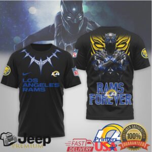 Los Angeles Rams Forever Black Panther Wakanda Graphic T Shirt Los Angeles Rams Forever Black Panther Wakanda Graphic T Shirt