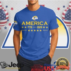 Los Angeles Rams Happy 250th Anniversary America 1776 2026 Skull T Shirt