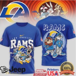 Los Angeles Rams Looney Tunes Bugs Bunny & Taz NFL Fan T Shirt