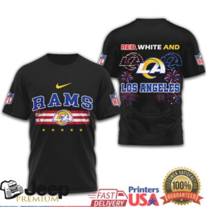 Los Angeles Rams Red White and Blue Patriotic Independence Day T Shirt