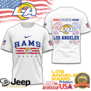 Los Angeles Rams Red White and Blue Patriotic Independence Day T Shirt