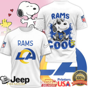 Los Angeles Rams Snoopy Joe Cool NFL Graphic T Shirt