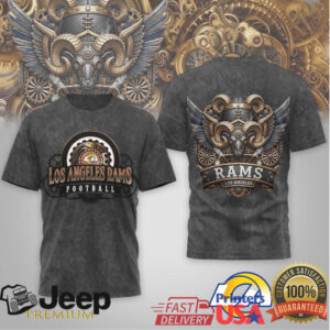 Los Angeles Rams Steampunk Cybernetic Ram Horns Vintage Wash T Shirt Los Angeles Rams Steampunk Cybernetic Ram Horns Vintage Wash T Shirt