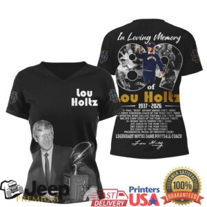 Lou Holtz In Loving Memory 1937 2026 Notre Dame Coach Tribute T Shirt