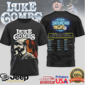 Luke Combs My Kinda Saturday Night Tour Concert Schedule Black T Shirt