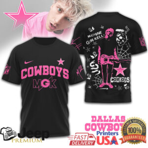 Machine Gun Kelly x Dallas Cowboys Pink Punk Rock NFL T Shirt Machine Gun Kelly x Dallas Cowboys Pink Punk Rock NFL T Shirt