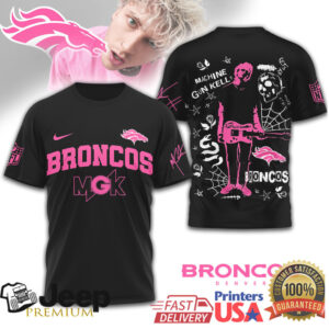 Machine Gun Kelly x Denver Broncos Pink Graphic T Shirt MGK NFL Graphic T shirt Machine Gun Kelly x Denver Broncos Pink Graphic T Shirt MGK NFL Graphic T shirt