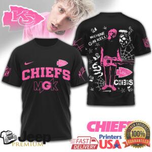 Machine Gun Kelly x Kansas City Chiefs Pink Graphic T Shirt MGK NFL Super Bowl Gear Machine Gun Kelly x Kansas City Chiefs Pink Graphic T Shirt MGK NFL Super Bowl Gear