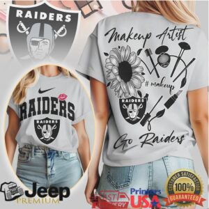 Makeup Artist Go Raiders Sunflower Las Vegas Football T Shirt Makeup Artist Go Raiders Sunflower Las Vegas Football T Shirt