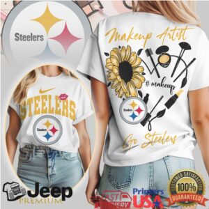 Makeup Artist Go Steelers Sunflower Pittsburgh Football Fans T Shirt